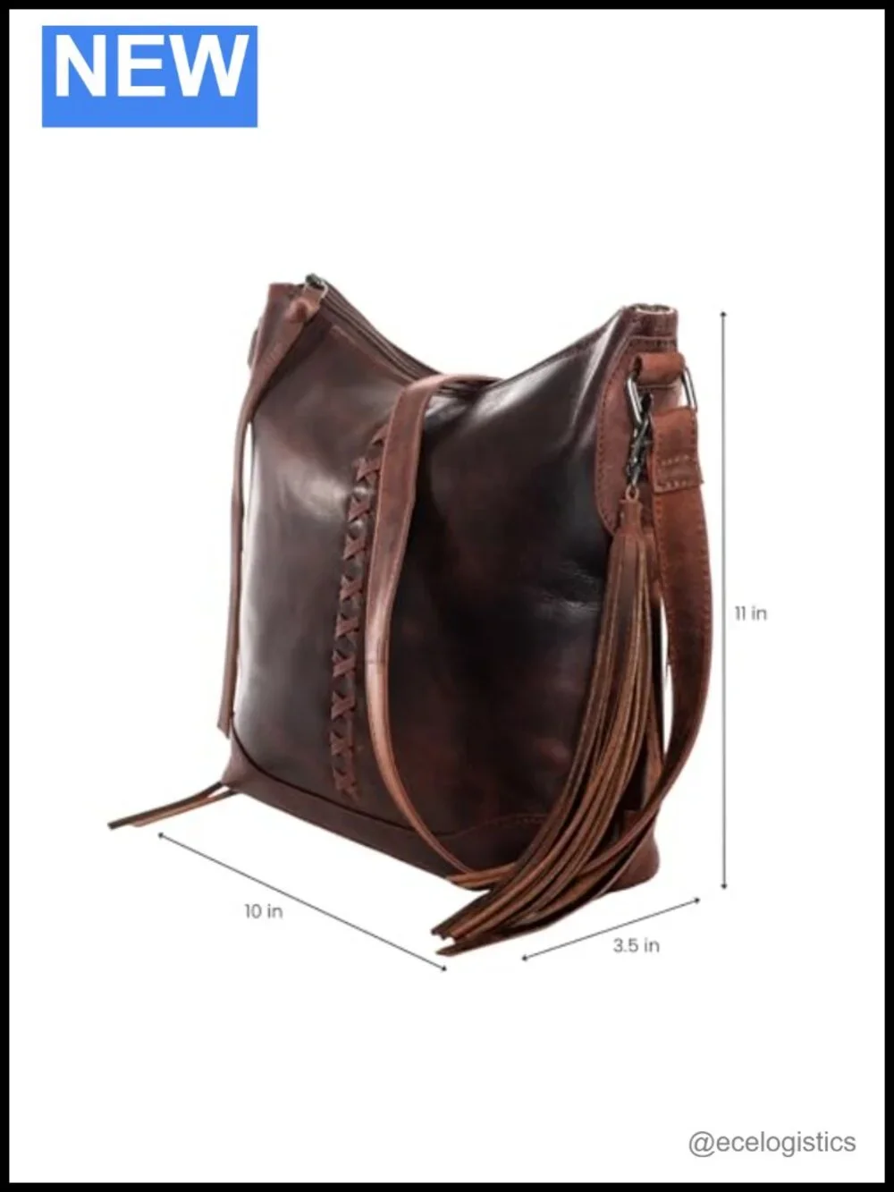 Leather Concealed Carry Crossbody Bag with Locking Ambidextrous Zip, Full Grain